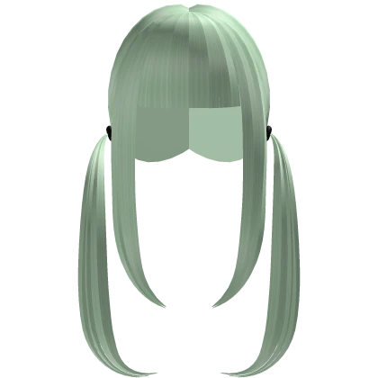 † : dreamy long anime pigtails pastel mint green