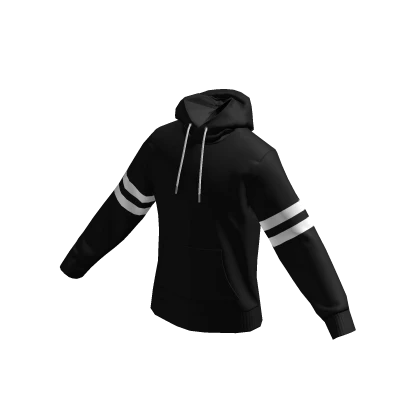 Striped Arms Black Hoodie