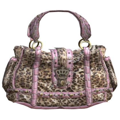 Vintage 2000s Gyaru Coquette Icon Bag Pink Leopard