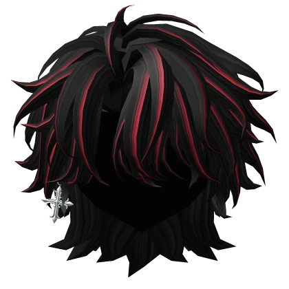 Gothic Black & Red Hair w/ Cross