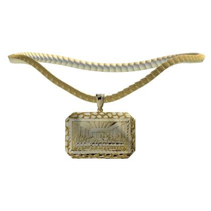 10k Solid Pure Gold Pendant W Chain