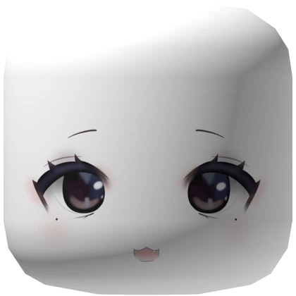 ୨୧ cutecore kawaii anime chibi face mask - white