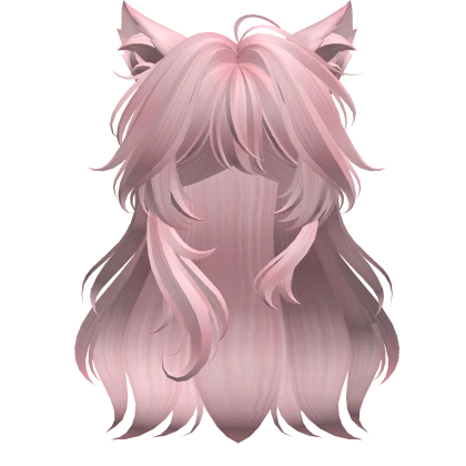 Super Fluffy Loose Cat Ears Hairstyle (Pink)