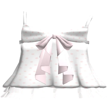 ʚ♡ɞcute flowy polka dot ruffled dress white & pink