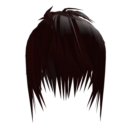 Dark Red Unkept Emo Vkei Anime Hairstyle