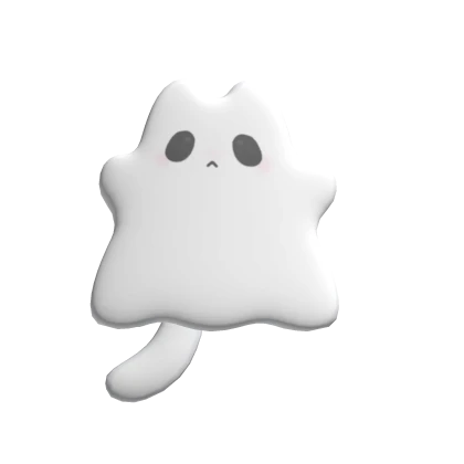 ୨୧: kawaii halloween ghost cat clip