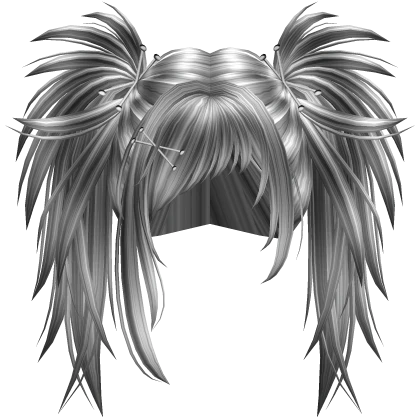 🖤 vkei gyaru horror scene pigtails silver grey