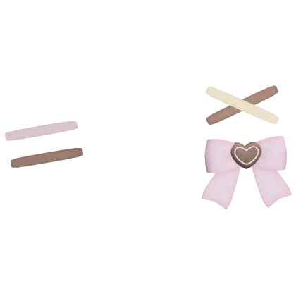  ꒰♡꒱ : kawaii pink neapolitan hairclips with bows