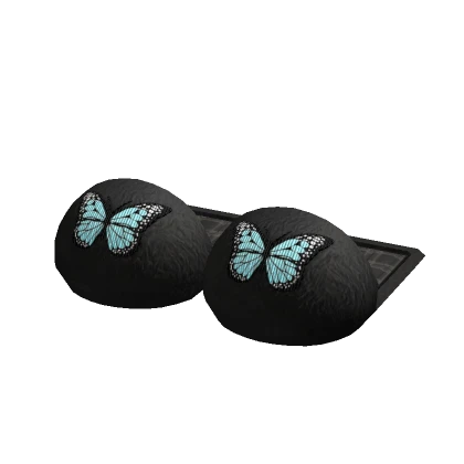 3.0 Comfy Fluffy Butterfly Slippers - Black