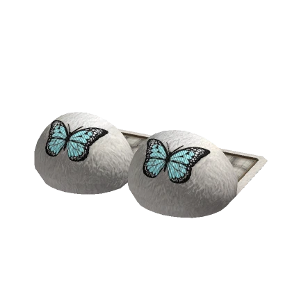 3.0 Comfy Fluffy Butterfly Slippers - White