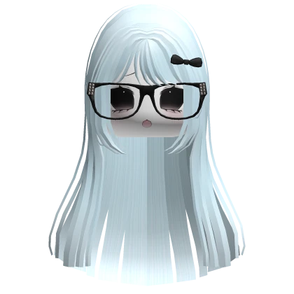 vkei moe pastel blue hair cute emo glasses face