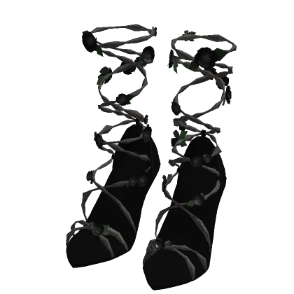 ♾️ Black rose vine flower wrap around heels