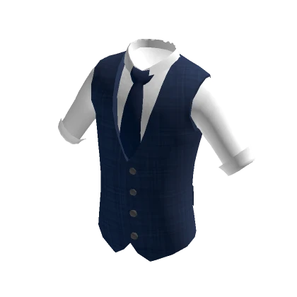 White Shirt & Formal Blue Vest