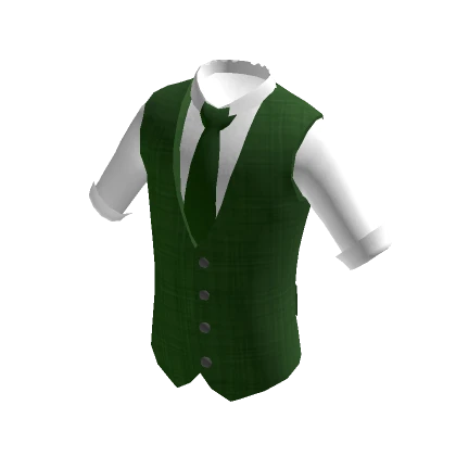 White Shirt & Formal Green Vest