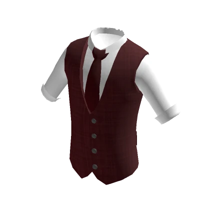 White Shirt & Formal Red Vest