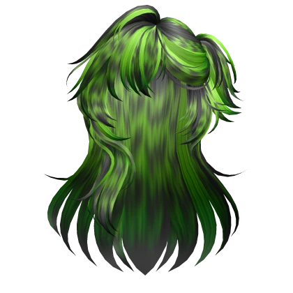 Scene RaccoonTail HalfUp Side Pigtail (Lime Green)