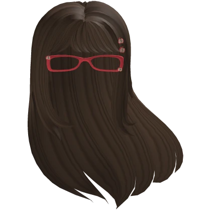 ꒰ ♡ ꒱ brown windy hair w/ glasses and apple clips