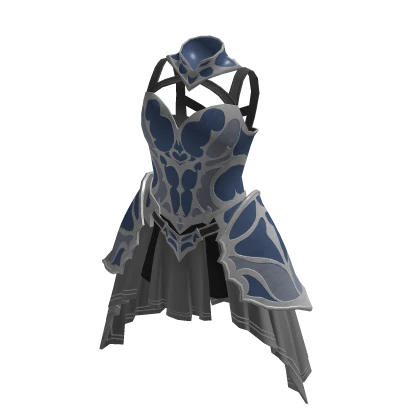 Silver blue high priestess plate armor