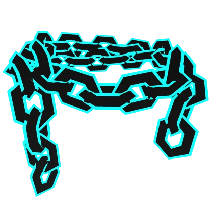 Cartoony Cyan Chain Necklace