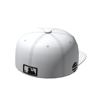 Backward White NYC Fitted Baseball Cap
