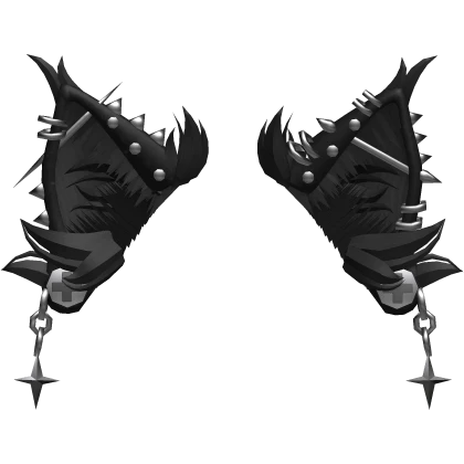 Pierced Emo Fluffy Cat Ears (Pure Black)