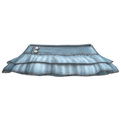 Denim Ruffled Skirt - Light Blue