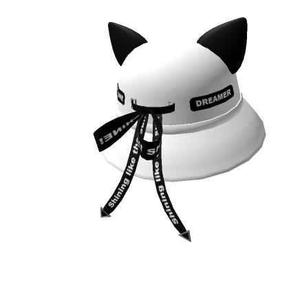 Trendy Cat Bucket Cap White