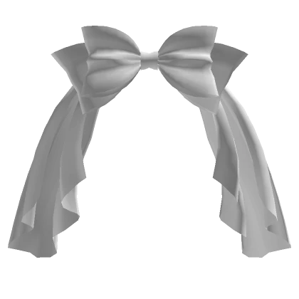 Majestic Draped Hair Bow in White