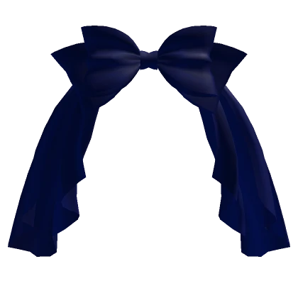 Majestic Draped Hair Bow in Midnight Blue