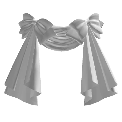 Front Draped Curtain Bustle in White