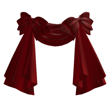 Front Draped Curtain Bustle in Red