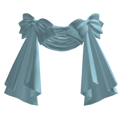 Front Draped Curtain Bustle in Baby Blue