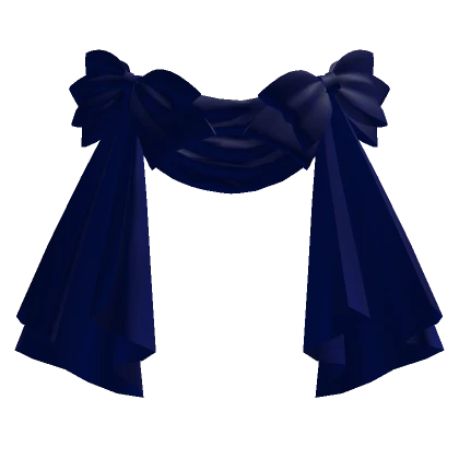 Front Draped Curtain Bustle in Midnight Blue