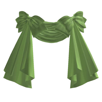 Front Draped Curtain Bustle in Green