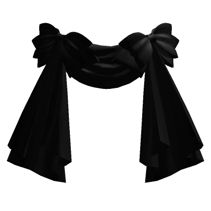 Front Draped Curtain Bustle in Black