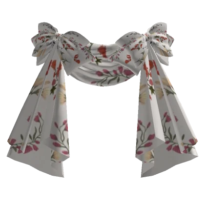 Front Draped Curtain Bustle in Flowers