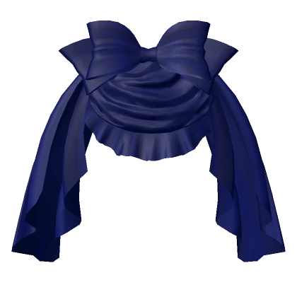 Back Bustle Draped Bow in Midnight Blue