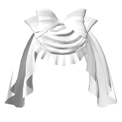 Back Bustle Draped Bow in White