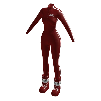 Y2K Stylish Tracksuit Red Leggings Snow Boots
