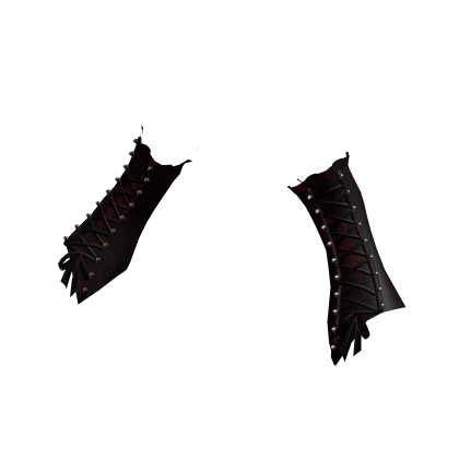 gothic laced up spiked arm wamer sleeves - red