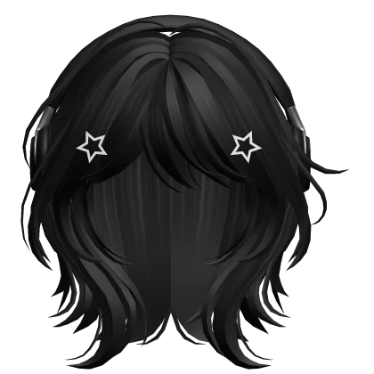 Black Short Wolf Cut Hair with Headphones