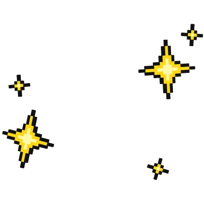 Yellow Pixel Bling Face Stars