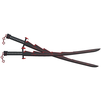 Dual Back Red Japanese Samurai Katana