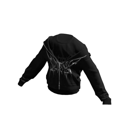 Black Metal SVDDENLY Layered Zipped Hoodie