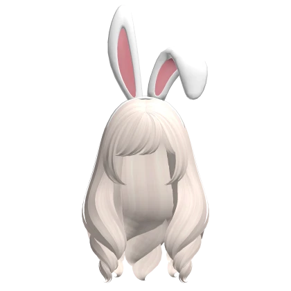 Easter Bunny Anime Fluffy Pale Blond Hair