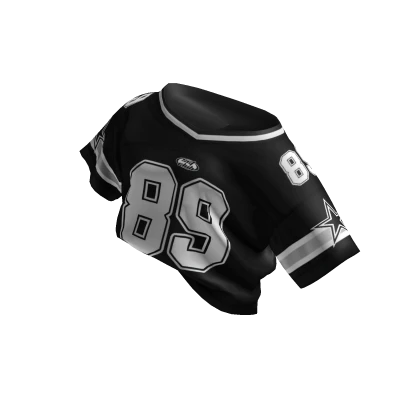 Off Shoulder Tucked Y2K Jersey (Black)
