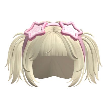 ♡ pastel blonde messy pigtails + cute star goggles