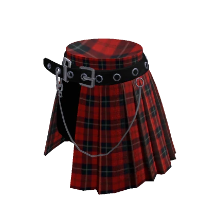 Punk Goth Plaid Skirt Red