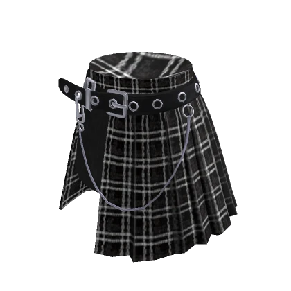 Punk Goth Plaid Skirt Black & White