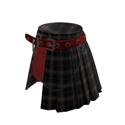 Punk Goth Plaid Skirt Black & Red